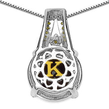 Load image into Gallery viewer, 3.16 Carat Genuine Smoky Quartz, Yellow Diamond & White Diamond .925 Sterling Silver Pendant