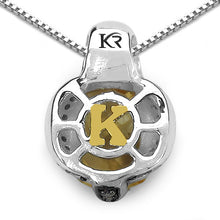 Load image into Gallery viewer, 2.91 Carat Genuine Citrine, Champagne Diamond & White Diamond .925 Sterling Silver Pendant