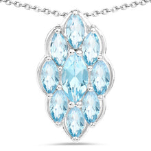 Load image into Gallery viewer, 4.77 Carat Genuine Swiss Blue Topaz .925 Sterling Silver Pendant