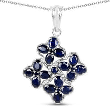 Load image into Gallery viewer, 3.68 Carat Genuine Blue Sapphire .925 Sterling Silver Pendant