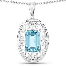 Load image into Gallery viewer, 9.60 Carat Genuine Green Topaz .925 Sterling Silver Pendant