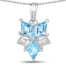 Load image into Gallery viewer, 4.65 Carat Genuine Blue Topaz .925 Sterling Silver Pendant