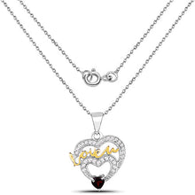 Load image into Gallery viewer, 0.51 Carat Genuine Garnet and White Topaz .925 Sterling Silver Pendant