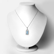 Load image into Gallery viewer, 4.57 Carat Genuine Swiss Blue Topaz & White Topaz .925 Sterling Silver Pendant