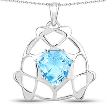 Load image into Gallery viewer, 11.50 Carat Genuine Swiss Blue Topaz .925 Sterling Silver Pendant