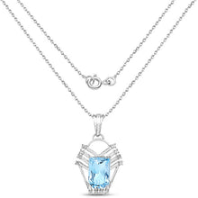 Load image into Gallery viewer, 5.76 Carat Genuine Swiss Blue Topaz & White Topaz .925 Sterling Silver Pendant