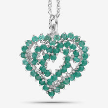 Load image into Gallery viewer, 1.53 Carat Genuine Emerald .925 Sterling Silver Pendant