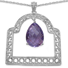 Load image into Gallery viewer, 10.70 Carat Genuine Amethyst .925 Sterling Silver Pendant