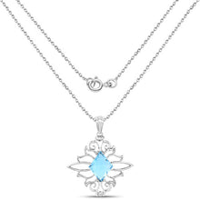 Load image into Gallery viewer, 5.15 Carat Genuine Swiss Blue Topaz .925 Sterling Silver Pendant