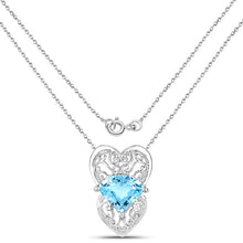 Load image into Gallery viewer, 4.65 Carat Genuine Swiss Blue Topaz .925 Sterling Silver Pendant