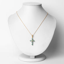 Load image into Gallery viewer, 18K Yellow Gold Plated 0.84 Carat Genuine Emerald .925 Sterling Silver Pendant