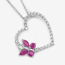 将图片加载到图库查看器,0.52 Carat Genuine Ruby and Created White Sapphire .925 Sterling Silver Pendant