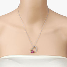 将图片加载到图库查看器,0.52 Carat Genuine Ruby and Created White Sapphire .925 Sterling Silver Pendant