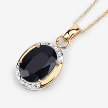 Load image into Gallery viewer, 7.50 Carat Genuine Black Sapphire .925 Sterling Silver Pendant