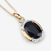 Load image into Gallery viewer, 7.50 Carat Genuine Black Sapphire .925 Sterling Silver Pendant