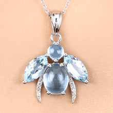 Load image into Gallery viewer, 9.06 Carat Genuine Blue Topaz and White Topaz .925 Sterling Silver Pendant