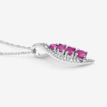Load image into Gallery viewer, 0.43 Carat Genuine Ruby and White Diamond 14K White Gold Pendant