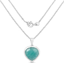 Load image into Gallery viewer, 9.79 Carat Genuine Amazonite & Tanzanite .925 Sterling Silver Pendant