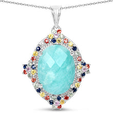Load image into Gallery viewer, 18.50 Carat Genuine Multi Stone .925 Sterling Silver Pendant
