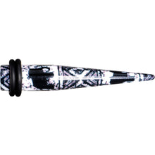 Load image into Gallery viewer, Black Acrylic Southwest Weave Straight Taper Set 3mm to 16mm