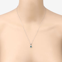 Load image into Gallery viewer, 0.81 Carat Genuine Zambian Emerald and White Diamond 14K White Gold Pendant