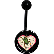 将图片加载到图库查看器,Love Letter Beetle Bug Black Belly Ring