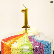 Load image into Gallery viewer, Party Decoration Golden Candles Number Home Cake Birthday Wedding Supplies Birthday Number Candles Cake Numeral Candles Number 0-9 Cake Topper Decoration for Birthday Wedding Reunion Theme Party