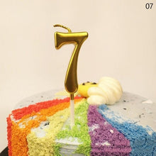 Load image into Gallery viewer, Party Decoration Golden Candles Number Home Cake Birthday Wedding Supplies Birthday Number Candles Cake Numeral Candles Number 0-9 Cake Topper Decoration for Birthday Wedding Reunion Theme Party