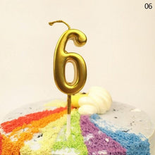 Load image into Gallery viewer, Party Decoration Golden Candles Number Home Cake Birthday Wedding Supplies Birthday Number Candles Cake Numeral Candles Number 0-9 Cake Topper Decoration for Birthday Wedding Reunion Theme Party