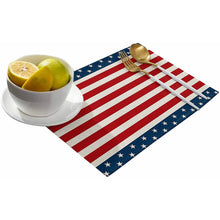 Load image into Gallery viewer, Patriotic Stars Placemats Set