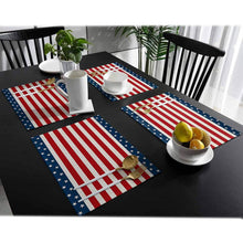 Load image into Gallery viewer, Patriotic Stars Placemats Set