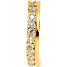 Load image into Gallery viewer, 20G Clear CZ Gem Gold Tone Sleek Seamless Circular Ring