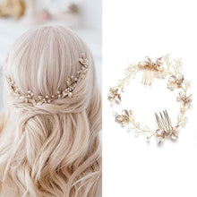 将图片加载到图库查看器,Pearl Leaf Comb Headband Hair Accessories For Women Tiara Headband Wedding Accessories Headband on the head Gorgeous Hair Accessories For Women