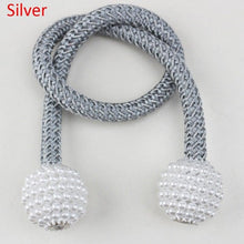 Load image into Gallery viewer, Pearl Magnetic Curtain Clip Tieback Home Decor Buckle Curtain Holder Hanging Ball Rope Straps Holdbacks Room Accessories Strong Magnetic Curtain Tiebacks Pearl Decorative Rope Window Holdbacks For Drapes Home Office