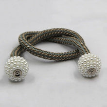 Load image into Gallery viewer, Pearl Magnetic Curtain Clip Tieback Home Decor Buckle Curtain Holder Hanging Ball Rope Straps Holdbacks Room Accessories Strong Magnetic Curtain Tiebacks Pearl Decorative Rope Window Holdbacks For Drapes Home Office