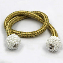 Load image into Gallery viewer, Pearl Magnetic Curtain Clip Tieback Home Decor Buckle Curtain Holder Hanging Ball Rope Straps Holdbacks Room Accessories Strong Magnetic Curtain Tiebacks Pearl Decorative Rope Window Holdbacks For Drapes Home Office