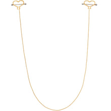 将图片加载到图库查看器,Gold Tone Heart to Heart Dangle Nipple Chain