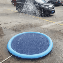 将图片加载到图库查看器,Pet Swimming Pool Pet Sprinkler Pad Inflatable Water Spray Mat Tub Summer Play Cooling Mat Dog Bathtub Dog Cooling Mat Pet Bed Sprinkler Pad for Dogs & Kids PVC Splash Pad for Kids Age Water Toys for Summer Outdoor