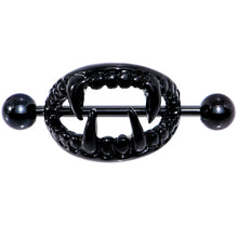 Load image into Gallery viewer, 14G 5/8 Black Fearsome Fangs Nipple Shield Set