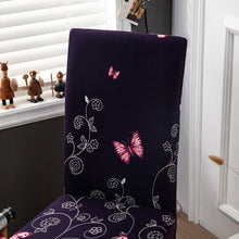 Load image into Gallery viewer, Pink Butterfly Print Elastic Chair Cover for Home Decoration Elastic Slipcovers Chair Seat Covers For Dining Room Chair Slipcovers for Dining Room Chair seat Covers Chair Protectors for Party Pet Protection Universal Fit Soft Polyester