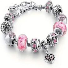 Load image into Gallery viewer, Pink Heart-Shaped Pendant Bracelet