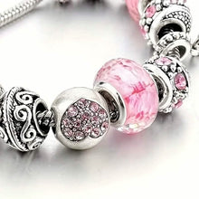 Load image into Gallery viewer, Pink Heart-Shaped Pendant Bracelet