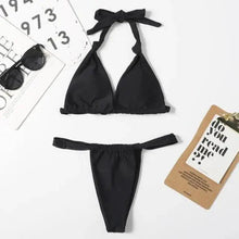 将图片加载到图库查看器,Pink Woman Summer Swimsuit Mini Lace Up Adjustable Bikinis Set Beachwear Top Swimwear Women Swimming Wear Colorful Beach Bathing Suit