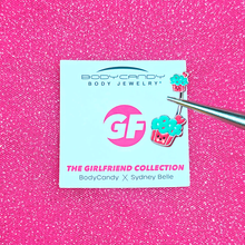 Load image into Gallery viewer, Sydney Belle Girlfriend Collection Sweet Happy Cupcake Pink Blue Double Mount Belly Ring