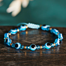 Load image into Gallery viewer, Pinky Promise Blue Bracelet Sets Colorful Crystal Bead Rope Chain Lucky Couple Bracelets Colorful Eye Bracelets Handmade Braided Rope Bracelets For Women Friendship Charm Jewelry
