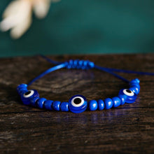 Load image into Gallery viewer, Pinky Promise Blue Bracelet Sets Colorful Crystal Bead Rope Chain Lucky Couple Bracelets Colorful Eye Bracelets Handmade Braided Rope Bracelets For Women Friendship Charm Jewelry