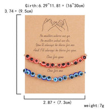 Load image into Gallery viewer, Pinky Promise Blue Bracelet Sets Colorful Crystal Bead Rope Chain Lucky Couple Bracelets Colorful Eye Bracelets Handmade Braided Rope Bracelets For Women Friendship Charm Jewelry