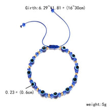 Load image into Gallery viewer, Pinky Promise Blue Bracelet Sets Colorful Crystal Bead Rope Chain Lucky Couple Bracelets Colorful Eye Bracelets Handmade Braided Rope Bracelets For Women Friendship Charm Jewelry