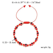 Load image into Gallery viewer, Pinky Promise Blue Bracelet Sets Colorful Crystal Bead Rope Chain Lucky Couple Bracelets Colorful Eye Bracelets Handmade Braided Rope Bracelets For Women Friendship Charm Jewelry