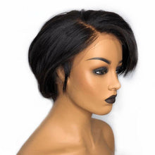 Load image into Gallery viewer, Pixie Cut Wig Short Lace Front Human Hair Wigs For Black Women Brazilian T part Straight Bob Wigs Lace Front Wig Remy Hair Side Part Wigs For Black Women Gifts for Girlfriends